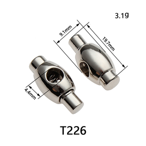 Tapón de cordón redondo elástico de 6mm con cordón de Metal, bloqueo de tope de cuerda, técnica de chapado, bloqueo de extremo de tapón de cuerda indefinido - Product Image 1