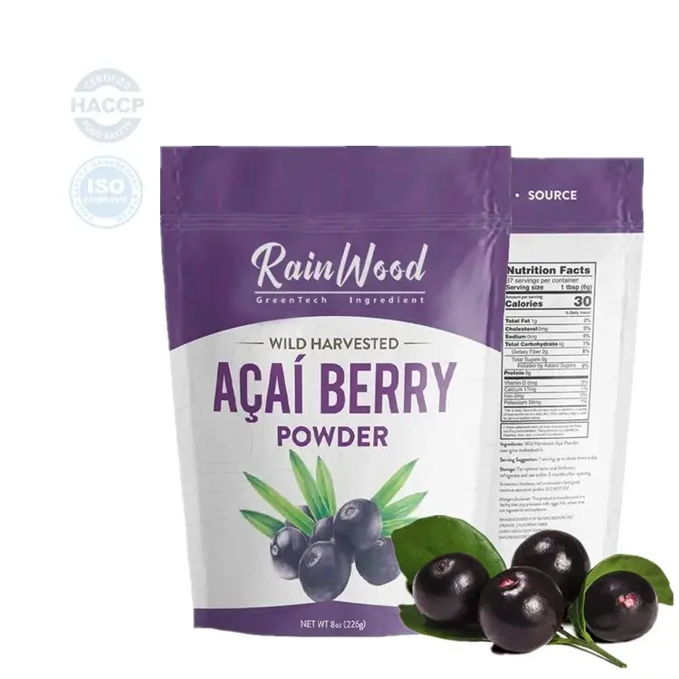 Extrato de Acai Berry em pó de frutas naturais orgânicas de marca própria Acai Berry em pó