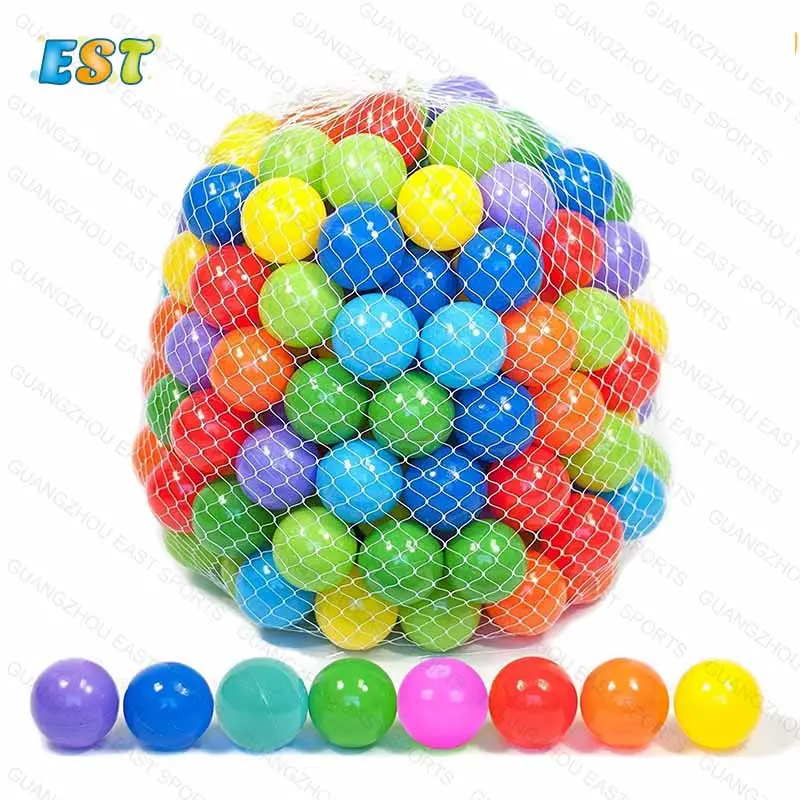 Prezzo di fabbrica palla elastica in plastica per bambini palline da gioco per bambini palline da gioco per piscina per bambini 6 colori