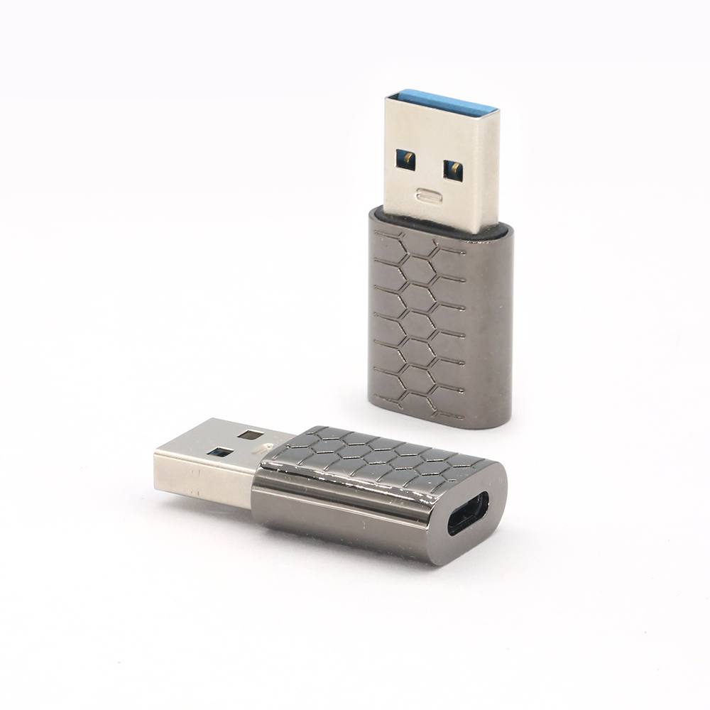 Adaptateur USB A vers C gris