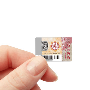 Custom Design Printing Security Adhesive Scratch Off Sticker Labels with UV Fiber Paper Anti-fake QR <strong>Code</strong> <strong>Verification</strong> System - Product Image 1