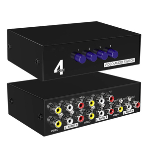 1x4 RCA compuesto S-Video de distribución de Audio amplificador de divisor de matriz de distribuidor