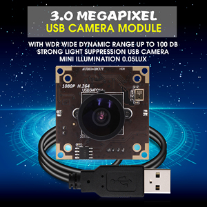 3MP 2048x1536 WDR USB Webcam modulo Aptina AR0331 industriale USB videocamere per Windows Android Mac Linux Raspberry pi - Product Image 3