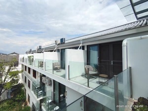 Paslanmaz çelik direkli BNS Modern çerçevesiz cam balkon ve merdiven korkuluk sistemi - Product Image 3