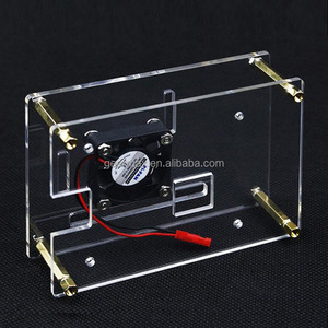Raspberry Pi 4B 3B + 3B Cluster laminato acrilico trasparente neutro con alloggiamento della ventola - Product Image 3