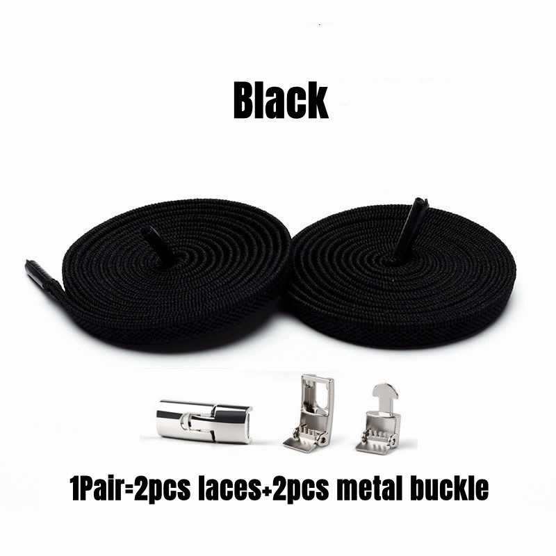 Black laces with silver buckle