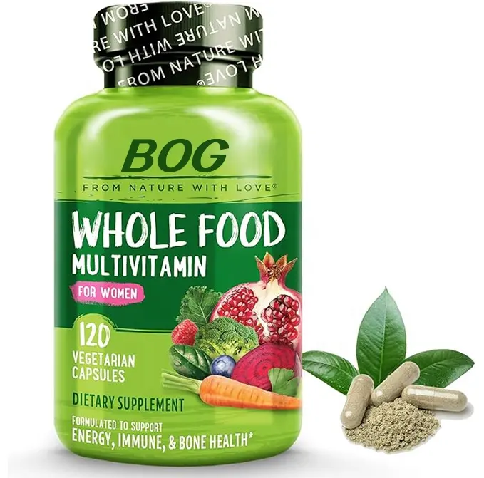 OEM/ODM Multivitamine d'aliments complets pour femmes-avec vitamines, minéraux et extraits organiques-Supplément pour l'énergie et la santé cardiaque