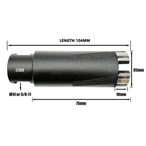 DEYI 35mm <strong>Turbo</strong> <strong>Segment</strong> Laser Welding Dry Diamond <strong>Core</strong> Drill <strong>Bit</strong> with Side Strips Protection for Granite Quartz Hard Stone - Product Image 2