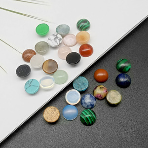 หินอัญมณี Cabochons 4 \ 6 \ 8 \ 10 \ 12มม.,ลูกปัดหินสังเคราะห์จากธรรมชาติหินสีทองสำหรับสร้อยคอต่างหู - Product Image 3