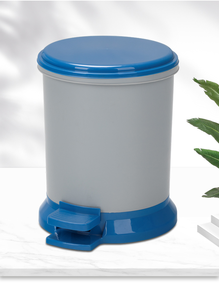 Blue pedal type Guest Room Trash Can Household Flame Retardant  Hotel Living Room Creative Small Storage Bin  8L
