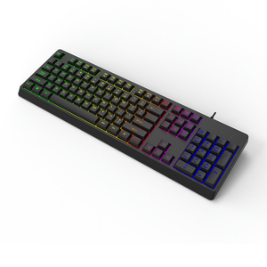 Teclado de membrana de oficina negro Anti-Ghosting de 104 teclas, teclado con cable de tamaño completo personalizado con retroiluminación de iluminación de 5 colores - Product Image 6