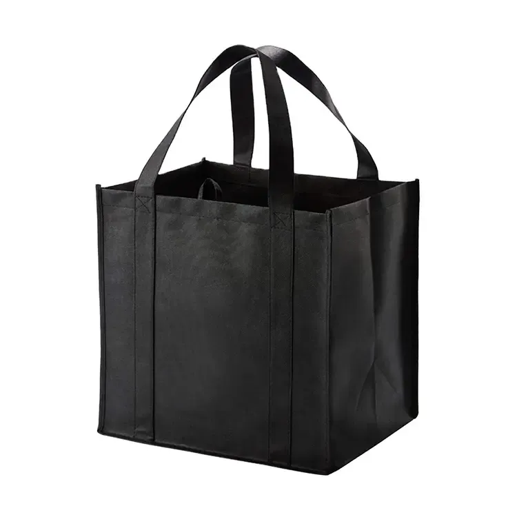 再利用可能な安いトートバッグロゴ付きカスタムプリントリサイクル可能なショッピングバッグ環境にやさしい生地食料品白い不織布バッグ