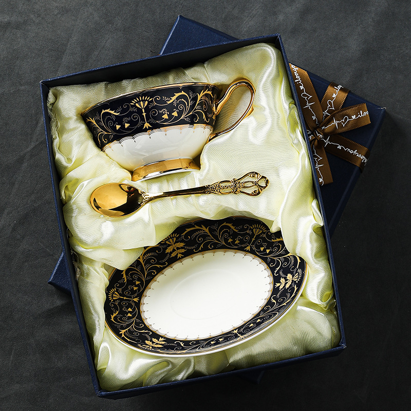 Classical blue single cup dish spoon gift box