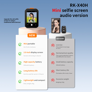 充電式2-in-1 SelfieスクリーンモニターBTカメラリモコンと音声機能付きAppleとAndroidに対応