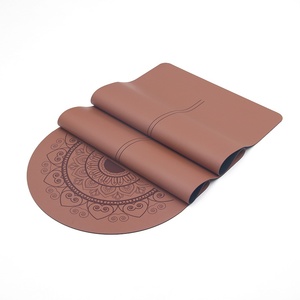 <strong>Extra</strong> <strong>Large</strong> 4mm Natural Non Slip Rubber Sport Mat Custom Logo Shape Printing Curved Frosted Arch Oval PU <strong>Yoga</strong> Mat - Product Image 2