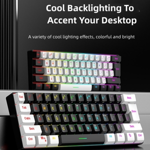 Envío de fábrica 61 teclas con cable Mini RGB juego luminoso Teclado mecánico oficina de negocios teclado de ordenador compacto portátil - Product Image 4