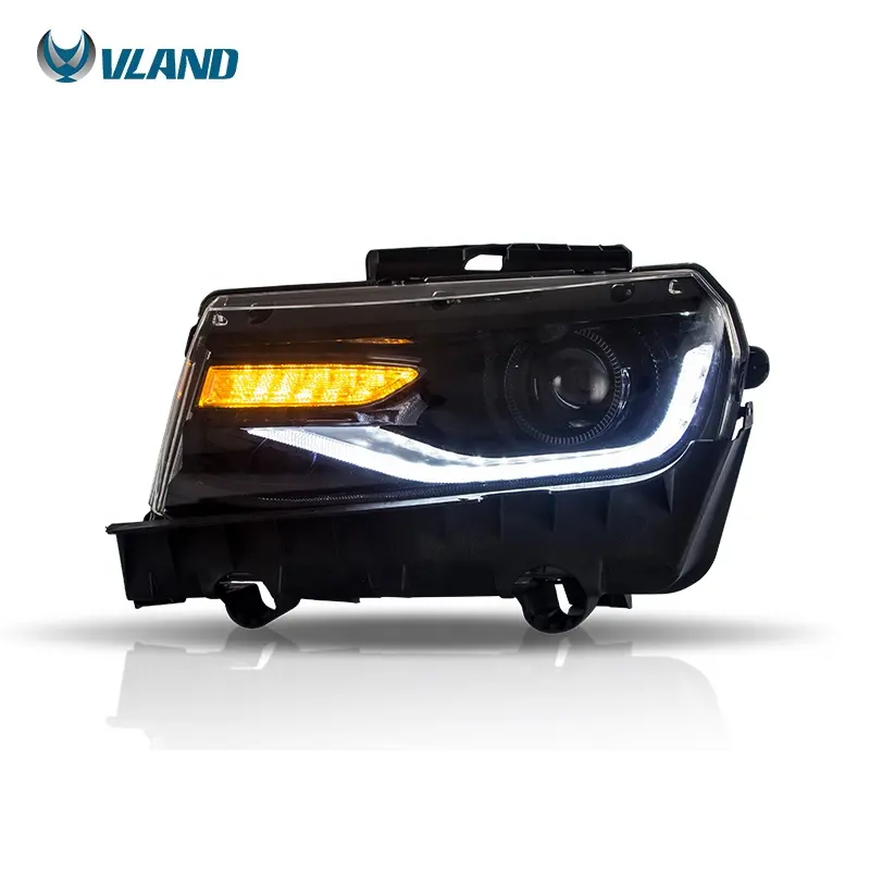 VLAND Factory Full LED Headlights With Sequential Headlamp 2014-2015 5th Gen Head Light For Chevrolet Camaro Front Lamp