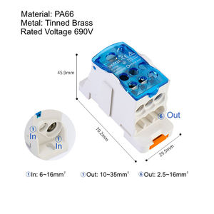 UKK 125A配電端子台、単極配電ブロック、配電ユニット - Product Image 2