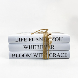 หนังสือตกแต่งกองหนังสือหน้าเปล่ากับพืชปลอม - Product Image 6