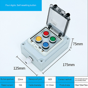 Scatola di bottone in plastica impermeabile per esterni con scatola di giunzione interruttore di controllo della finestra trasparente con funzioni di arresto/avvio di emergenza - Product Image 6