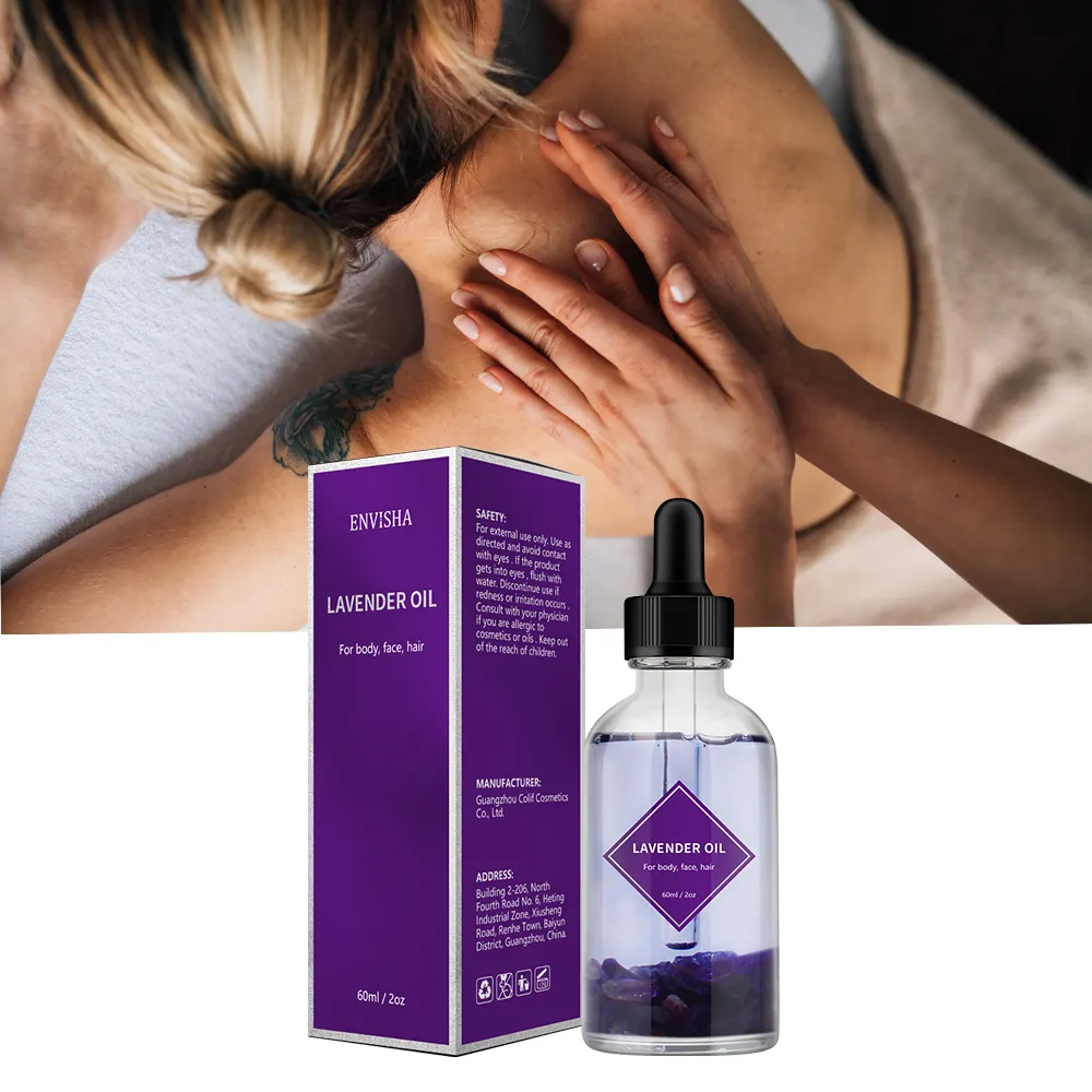 Aceite corporal hidratante suave de absorción rápida, aceite antienvejecimiento de semilla de uva lavanda para piel seca