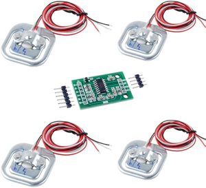 人体スケールデジタル重み付けセンサー + 1pc HX711 ADアンプ重量モジュール50kgロードセルハーフブリッジひずみ - Product Image 1