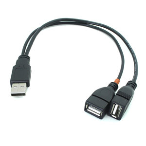 USB 2,0 A macho a USB A hembra 2 Dual USB hembra Jack Y Splitter 2 en 1 Hub adaptador de cable de alimentación Cable de transmisión de datos