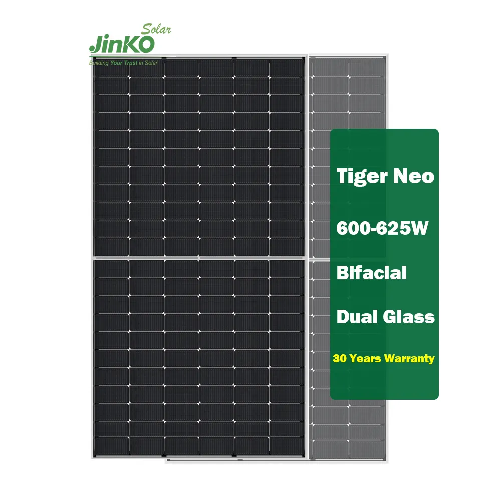 Jinko 600wN型ソーラーパネルJinko Tiger Neo 605w 610w 615w 620w 625w両面ソーラーモジュール