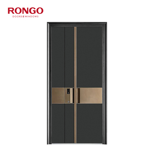 RONGO Modern fabrika Villa katı ahşap alüminyum dış kapılar giriş güvenlik ön giriş evler için Pivot kapı - Product Image 6