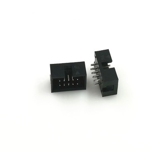 2x5 Position 10 Pin Vertical 0.10&quot; <strong>Shrouded</strong> <strong>Header</strong> 2.54 mm Rectangular Connector Male Pin 2 Row Through Hole DIP IDC Socket Mate