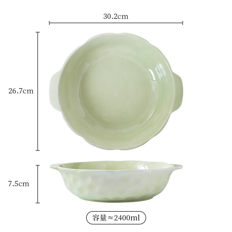 Tazón de 12 pulgadas con doble asa - verde menta