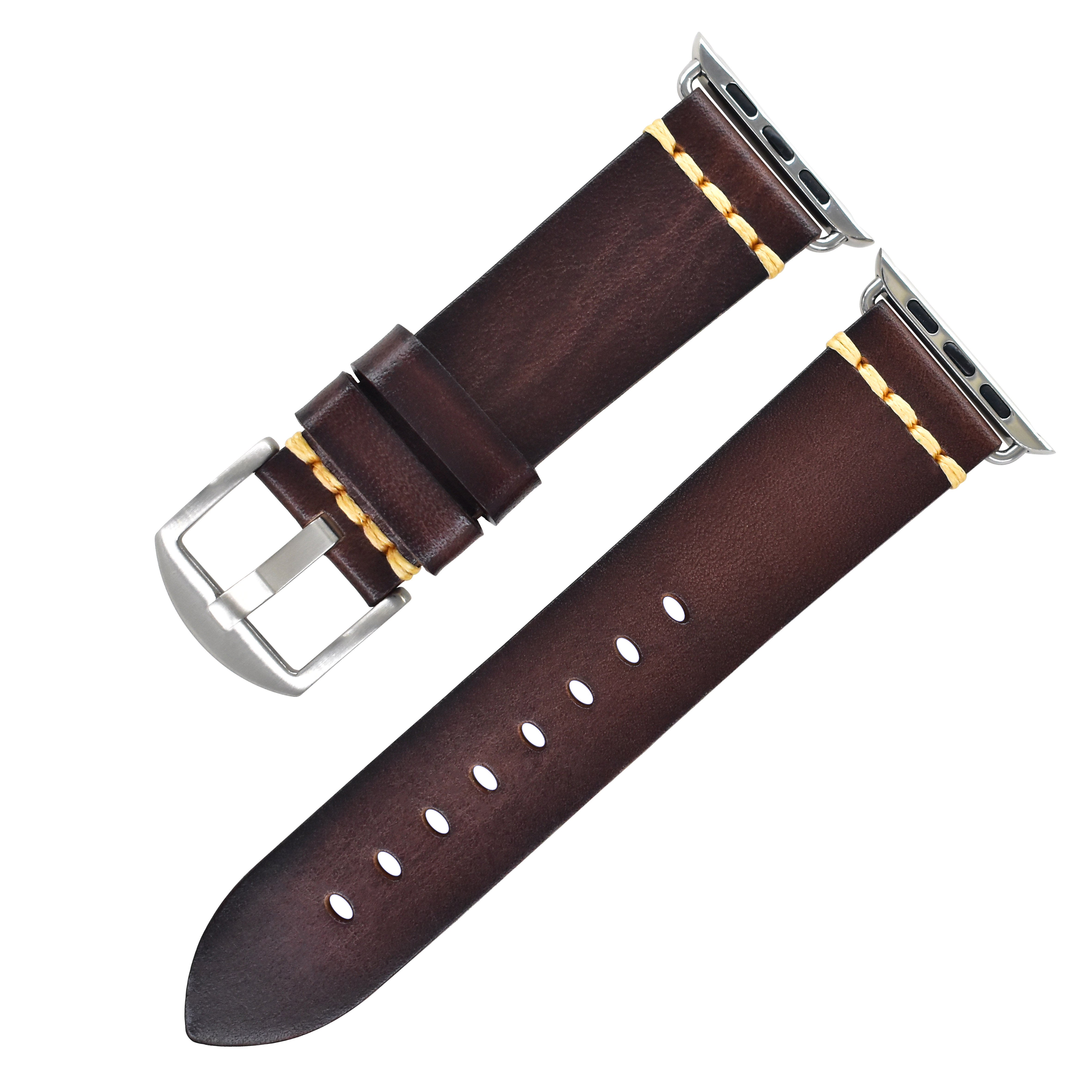 Boucle argentée marron foncé K009S
