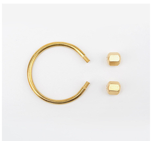 LLavero de bloqueo de tornillo, llaveros de latón simples, llavero con forma de elipse, Clip de bloqueo de latón, llaveros para hombres y mujeres, llavero Retro dorado - Product Image 3