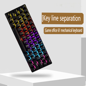 Directo de fábrica, teclado de juego de eje mecánico de 61 teclas, retroiluminación LED, iluminación de colores mezclados, aplicación de juego de oficina de metal - Product Image 1