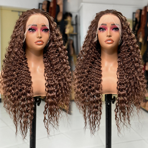 Bán buôn 13x4 Pre ngắt dài sóng nước ren nhiệt thân thiện với tổng hợp perruques ren phía trước Tóc Giả vô hình chân tóc - Product Image 1