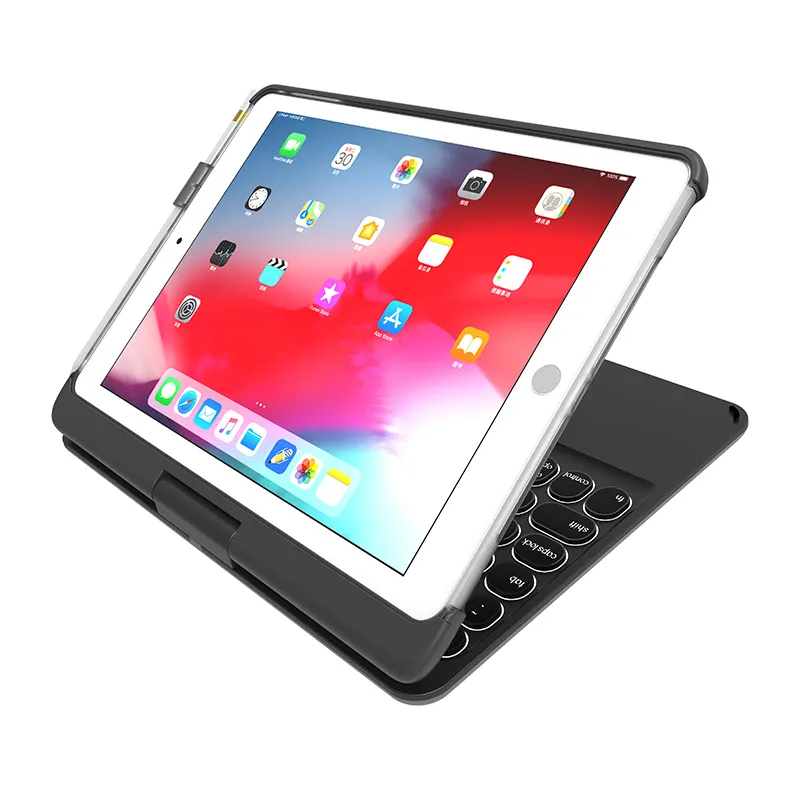 Для Ipad iPad air2 /pro 9,7/iPad 9,7 BT Вращающаяся клавиатура с подсветкой и сенсорной панелью беспроводной съемный чехол для клавиатуры