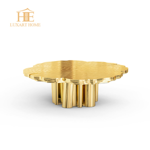 Luxury <strong>3</strong> Pcs Gold Stainless Steel Coffee <strong>Tables</strong> Leg Modern Round Glossy Gold Center <strong>Table</strong> <strong>Set</strong> for Living Room - Product Image 4