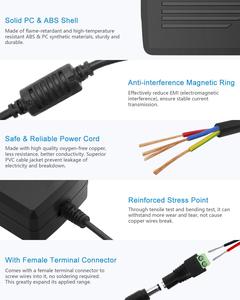 DC 12v电源适配器，带5.5x 2.5毫米DC输出插孔12V5A电源适配器，用于发光二极管条形灯模块灯摄像机DC电机 - Product Image 6