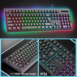 Sıcak satış USB kablolu oyun RGB klavye Teclado oyun özel moda RGB ile 104 tuşları optik Mini oyun klavyesi arkadan aydınlatmalı - Product Image 4