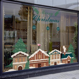Tùy Chỉnh Trung Tâm Mua Sắm Kính Decals Năm Mới Giáng Sinh Hiển thị Cửa Sổ Sticker Vinyl Kỳ Nghỉ Rõ Ràng Frosted Bông Tuyết Nhà Trường Cửa Hàng - Product Image 5