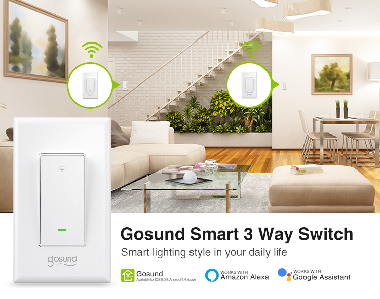US Smart Wifi Wall 3-way Switch Panel light Switch Control Via Tuya smart wifi home light switch
