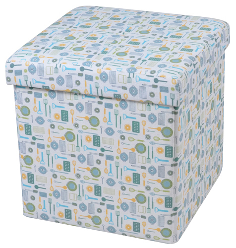 cotton linen printing storage ottoman and collapsible stool square foldable seats new ottoman beach