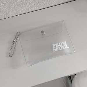 カスタムロゴ韓国風クリアPVCポーチ化粧品バッグメイク透明カードコインポーチボタン付き - Product Image 4
