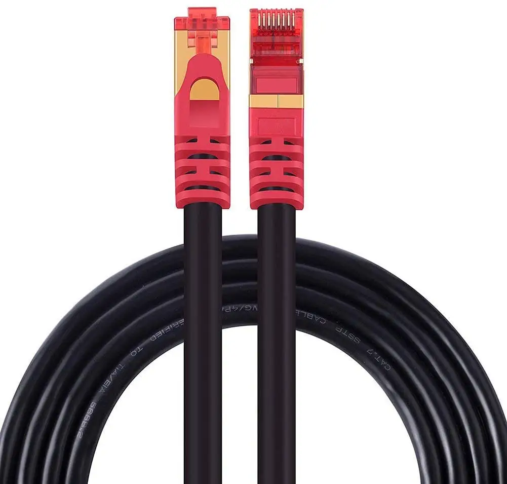 Cable Ethernet Cat 7 para exteriores, Cable de red Cat7 resistente de 100 pies, Magelei 26AWG, RJ45, 10 Gigabit, 600MHz, LAN