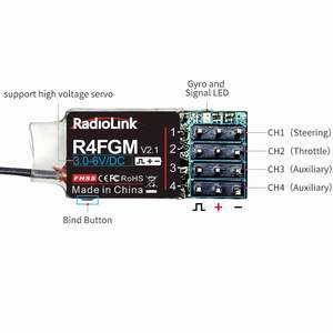 R4FGM RC-Empfänger R4FGM 2,4 GHz 4 Kanäle Winziger RC-Gyro-Empfänger für Mini-RC-Autos 1/28 und Boote, große Steuer distanz für Radio - Product Image 2