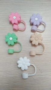 5色现成现货0.39英寸10毫米3d花硅胶草帽蓝色粉色白色绿色米色紫色花草帽散装