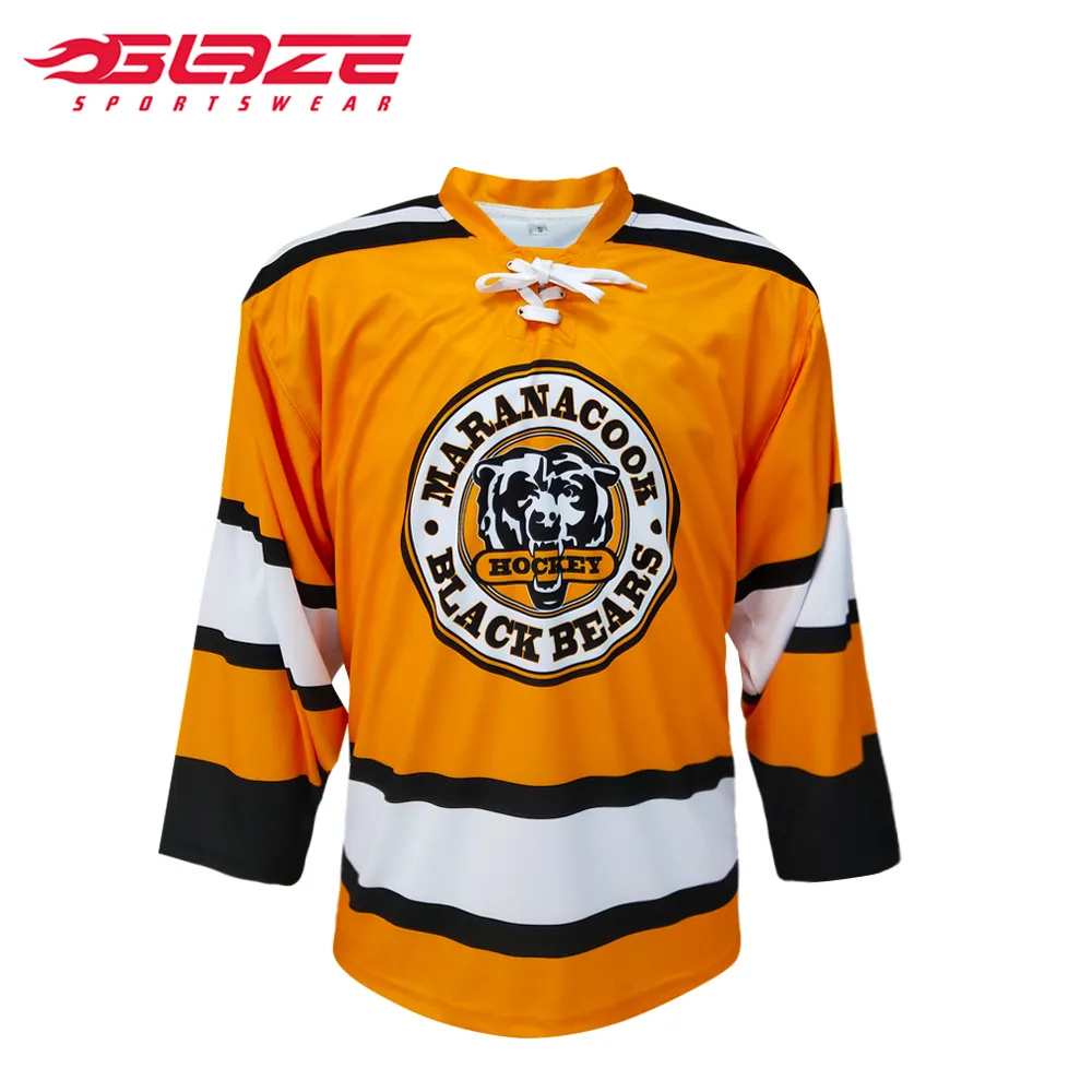 Oversized Internacional Sublimated Team Set Amarelo Engraçado Hóquei Jersey