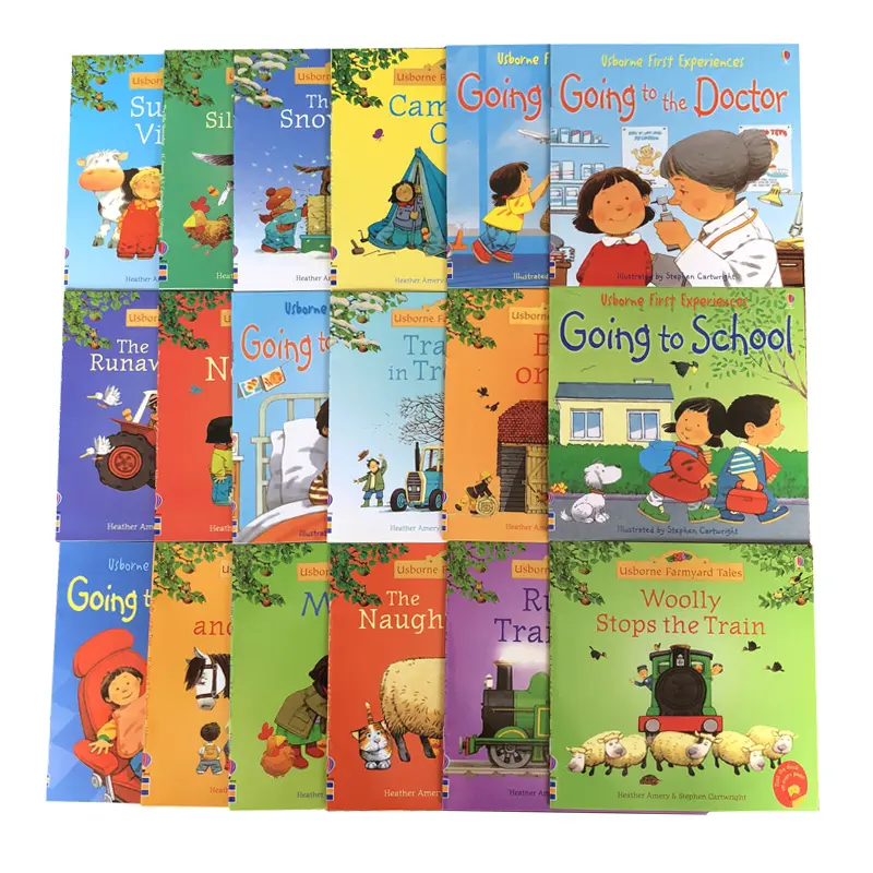 Casuale 4 libri 15x15cm libri illustrati Usborne bambini bambino inglese Farmyard Tales Series Farm Story Book