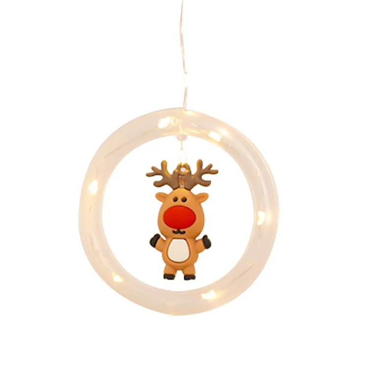 Lampu Dekorasi Natal LED, Tirai Cahaya Kawat Tembaga Kartun Kreatif