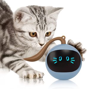 猫ボールおもちゃ楽しいトラッカーUSB自動移動ローリングチェイスボールテール付きスマート猫遊びおもちゃ